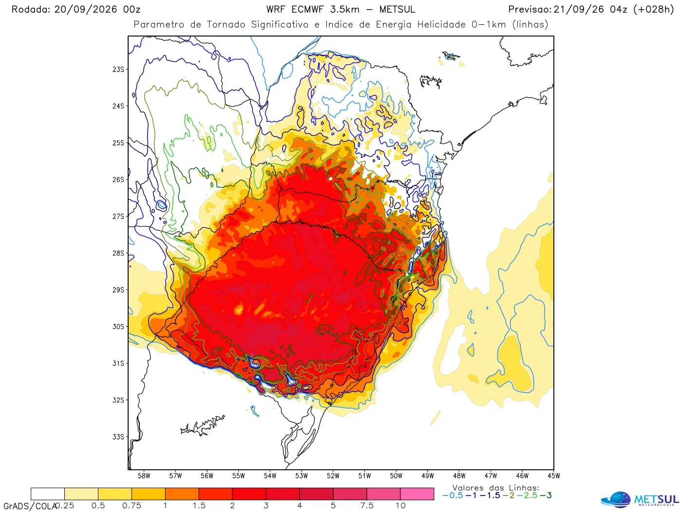 Mapa de risco de tornados