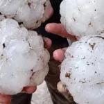 Onda de tempestades começa com granizo gigante na Argentina