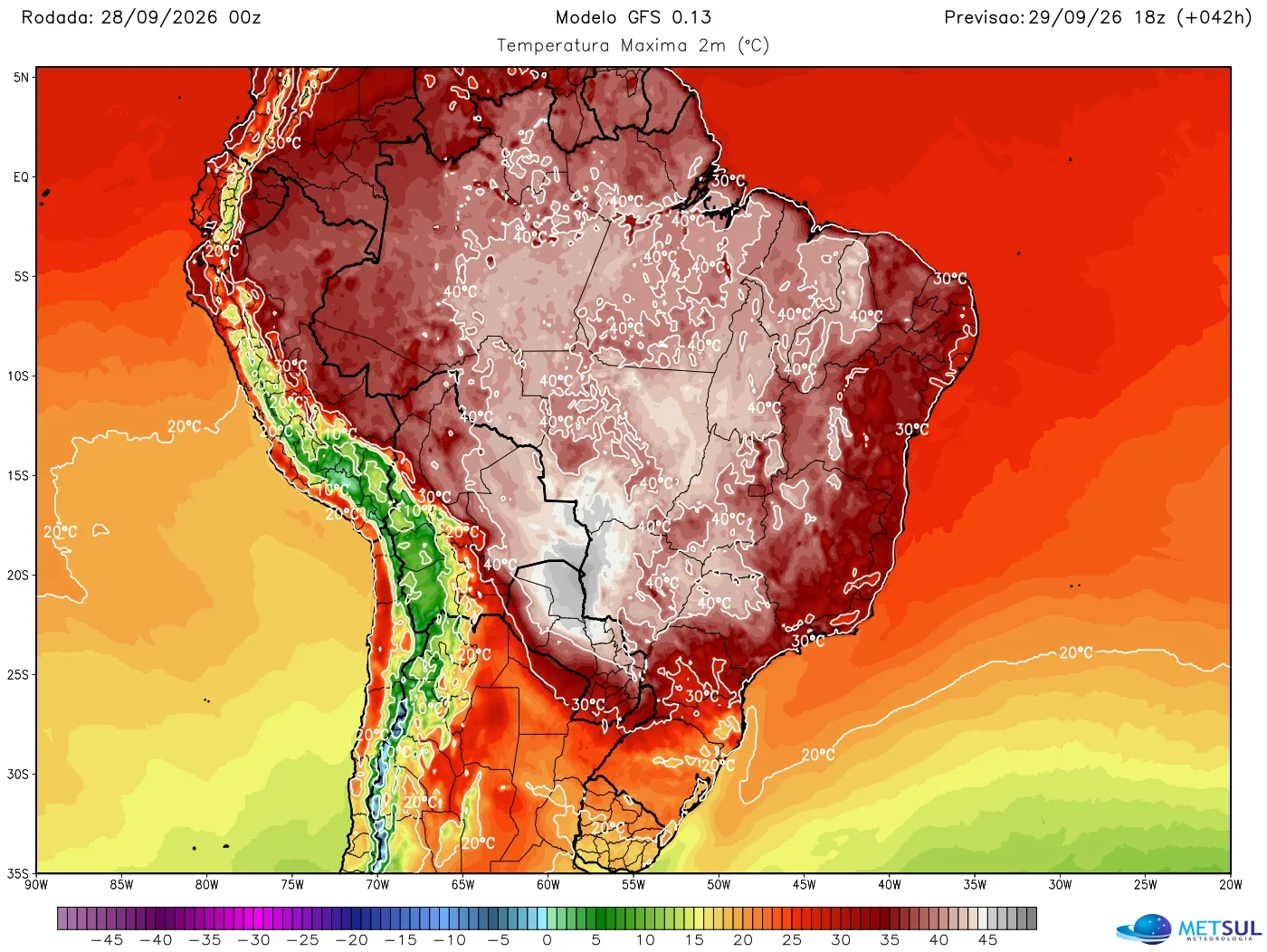 Mapa da onda de calor 