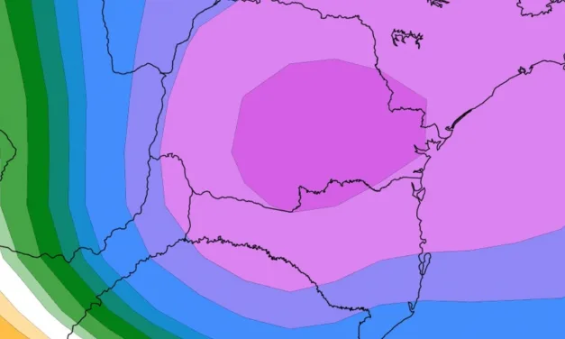 Outubro terá chuva extrema no Sul do Brasil com até 500 mm ou mais