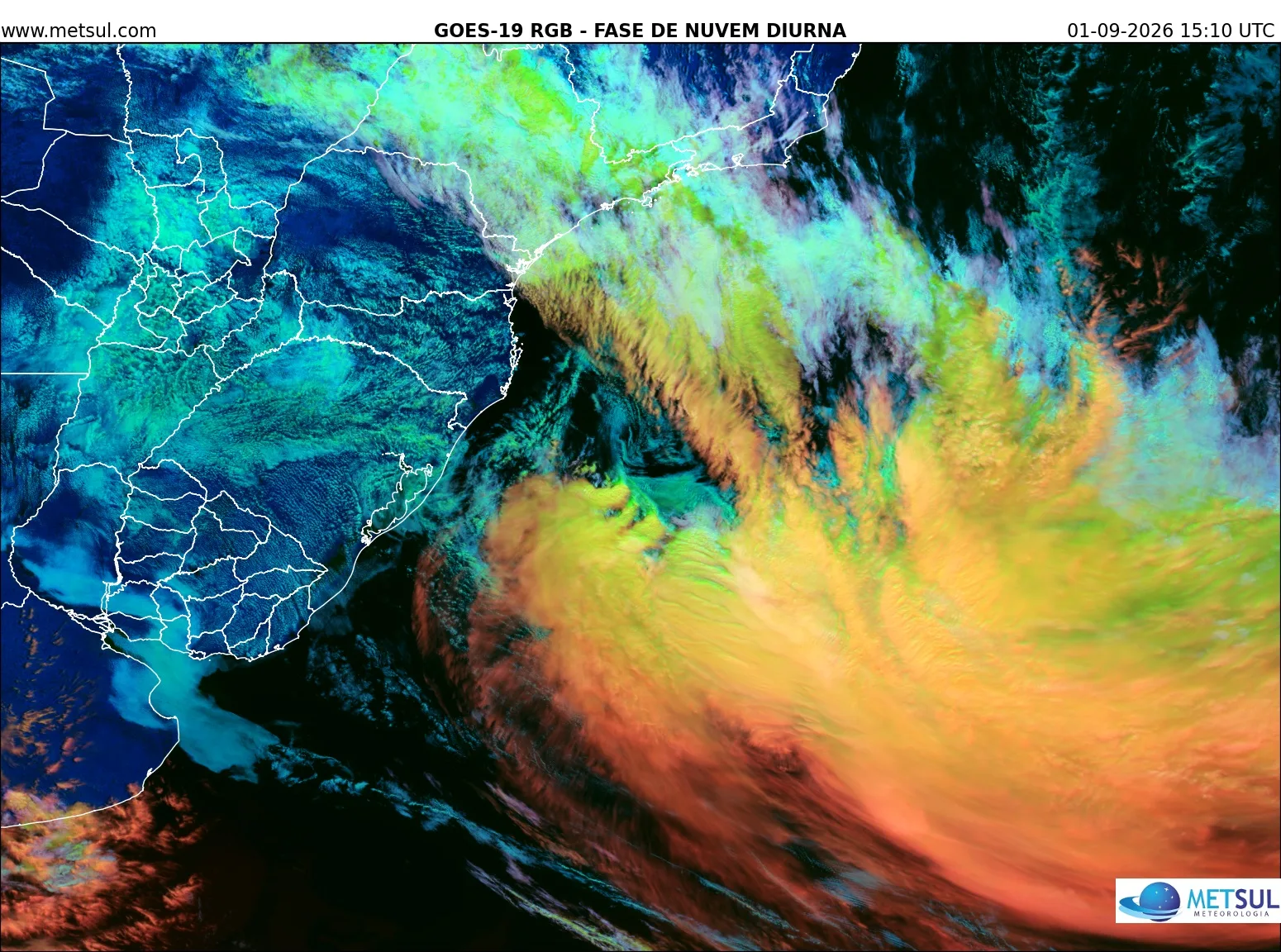 Imagem de satélite do ciclone 