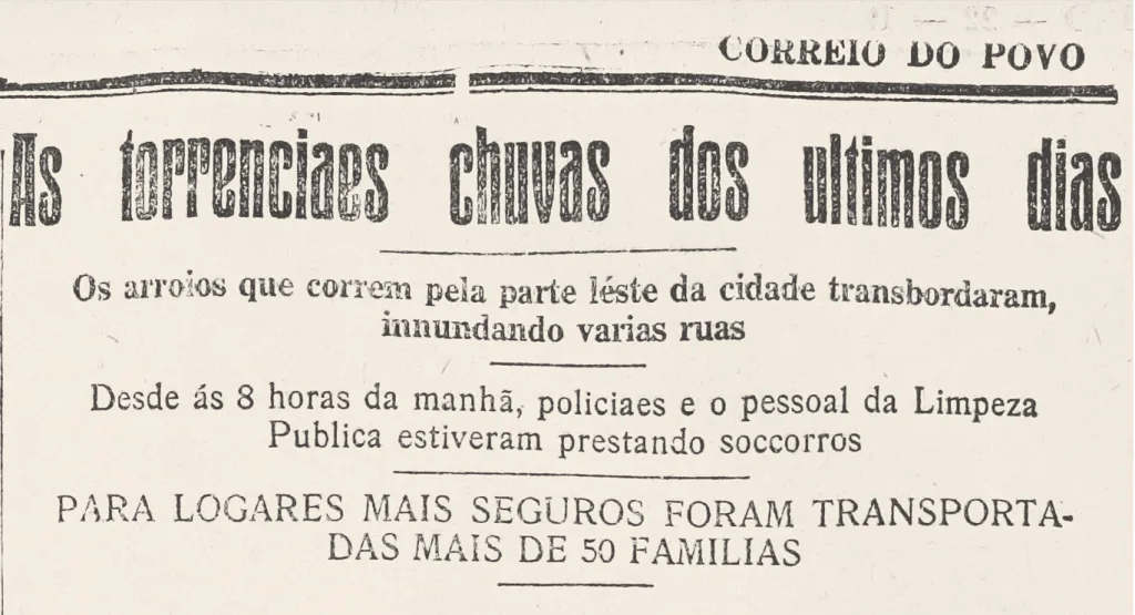 Chuva intensa castigava o Rio Grande do Sul há cem anos