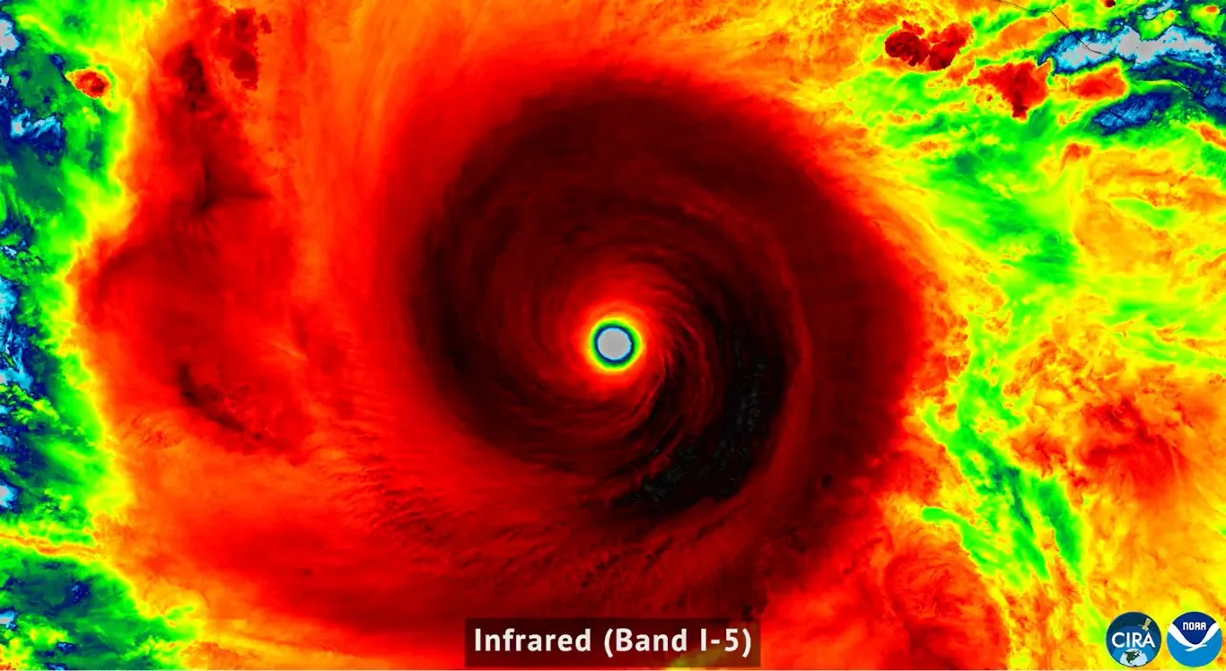 Imagem de satélite do furacão Polo