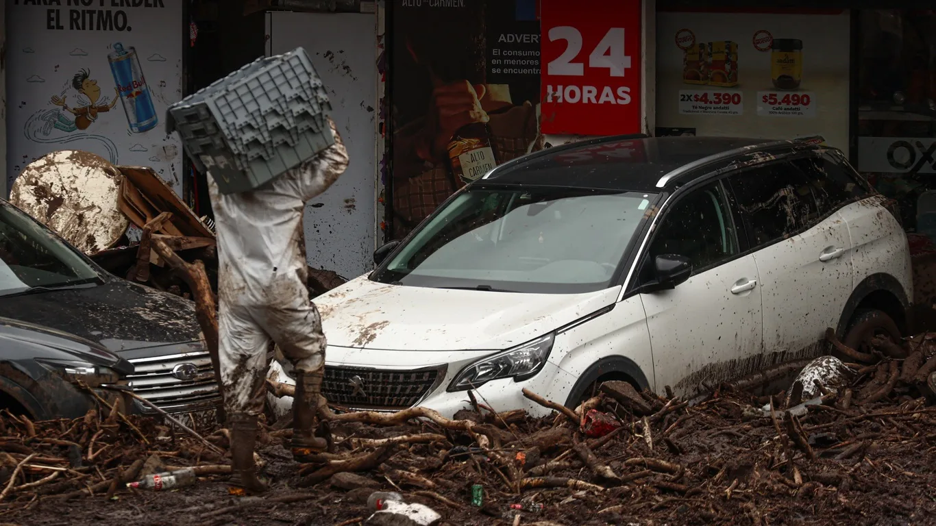 Foto dos danos em Las Condes