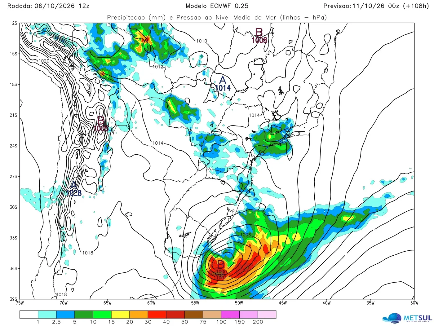 Mapa do ciclone