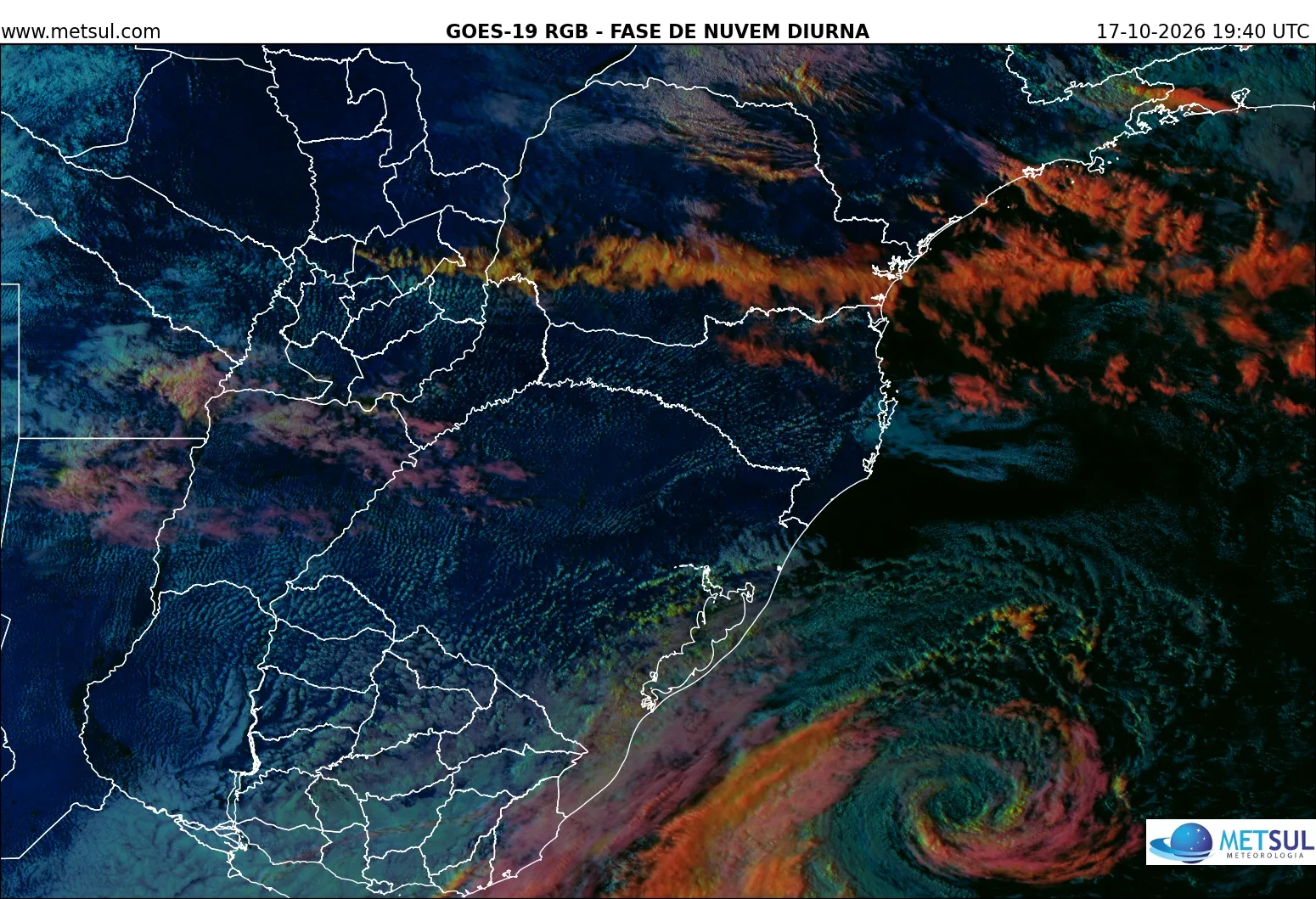 Imagem de satélite do ciclone 