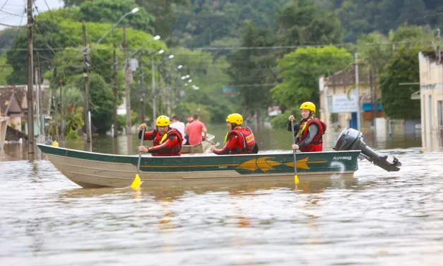 Cenário de grave risco de chuva extrema em parte do Sul do Brasil