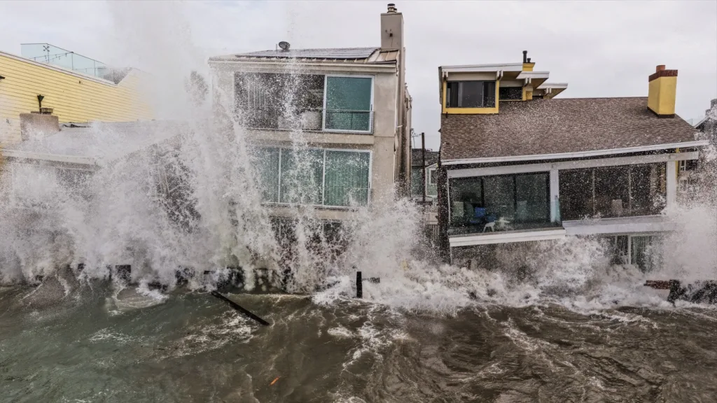 Ondas gigantes atingem Sul da Califórnia com tempestade Rachel